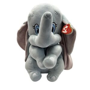 Ty Disney Dumbo Beanie Buddies 17"Tall‎  Elephant Large plush Toy EUC